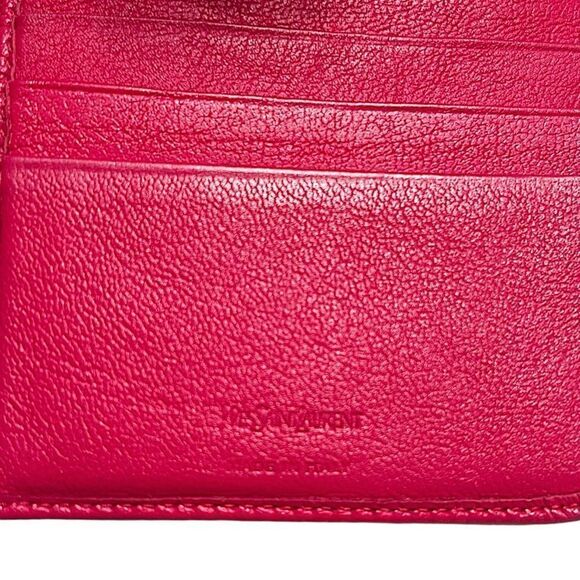 Authentic Yves Saint Laurent Calfskin Belle French Wallet In Fuchsia - Picture 9 of 15